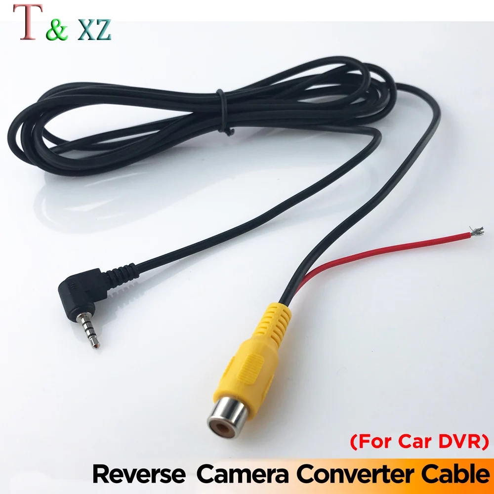 

T& xz RCA to 2.5MM AV IN Cable for Car DVR Cam corder Rear View Parking Camera Adapter parking assistance