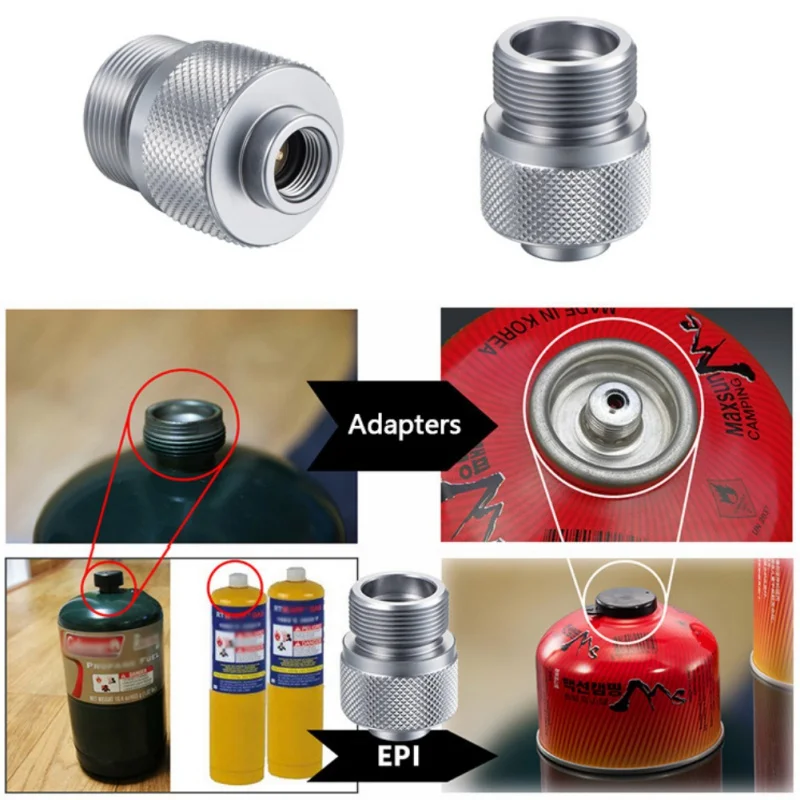 Adapter Camping Gas Stove Adapter Convertor Lindal Valve Canister to 1L Propane Tank or Welding Torch MAPP Gas Cans