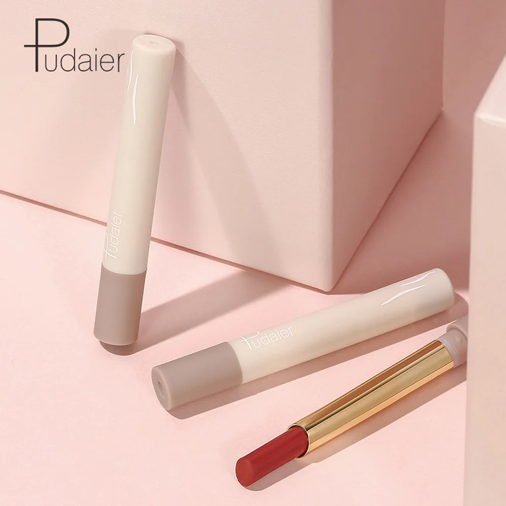 Pudaier New Velvet Matte Lipstick 16 Color Smoke Tube Lip Stick Soft Moisturizer Not Dry Long Lasting Sexy Red Brown Lips Makeup