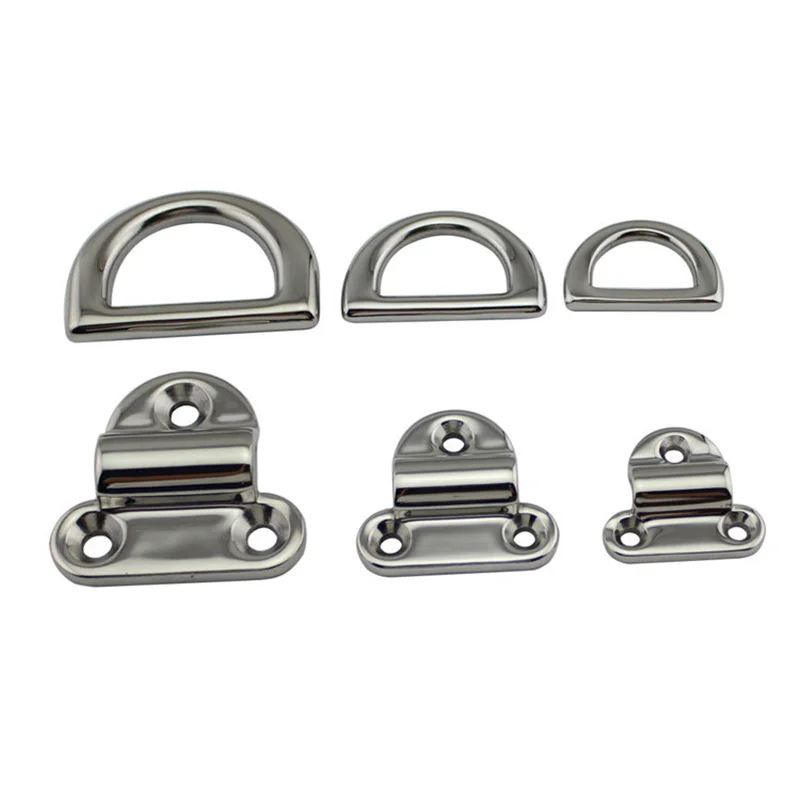 New D Ring 316 Stainless Steel Polished Welded 6mm/8mm/10mm Width Kayak Boat Accessories Marine Inflatable Boat