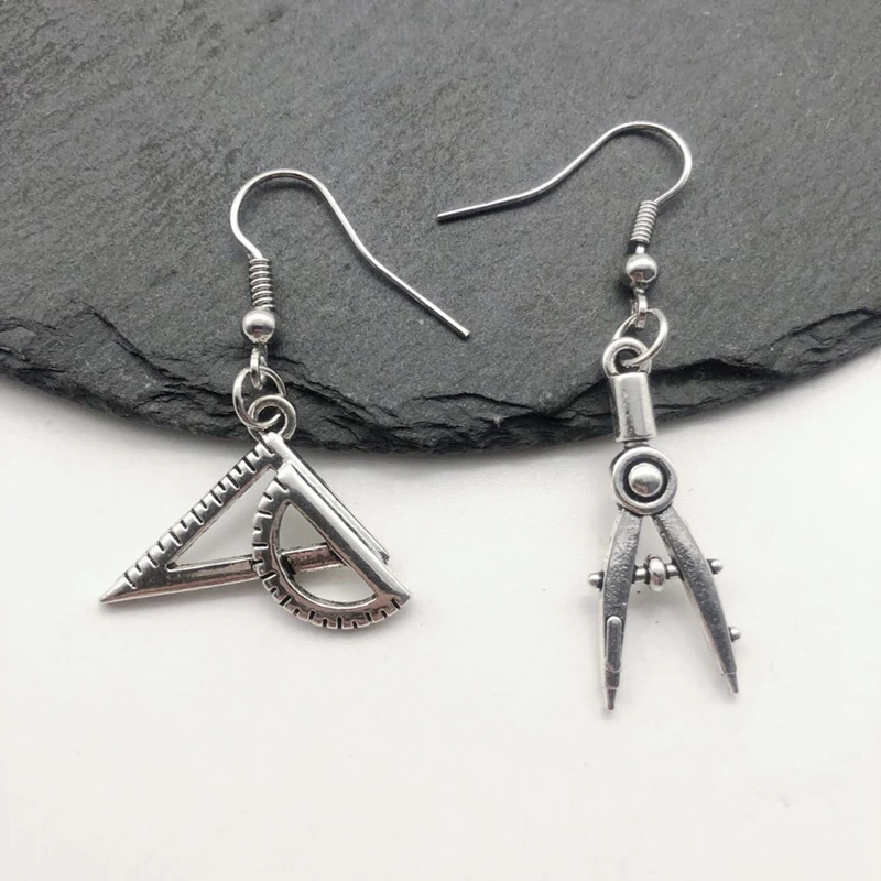 Математический-компас-линейка-серьги-капли-асимметричные-серьги-капли-женские-модные-ювелирные-изделия-подарок