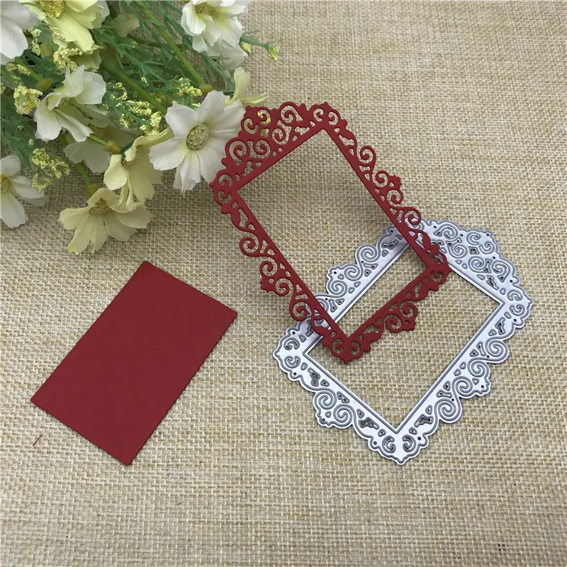 Molde de renda de metal para artesanato, estêncil de metal para decoração, scrapbook, recortes de álbum, artesanato de papel, gravação em relevo,