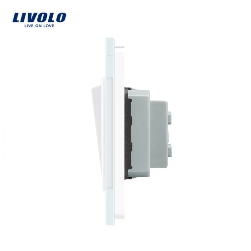 Livolo Manufacturer EU Standard Push Button Switch,Luxury White Crystal Glass Panel, 1 Gang 1 Way ,Mechanical VL-C7K1S-11