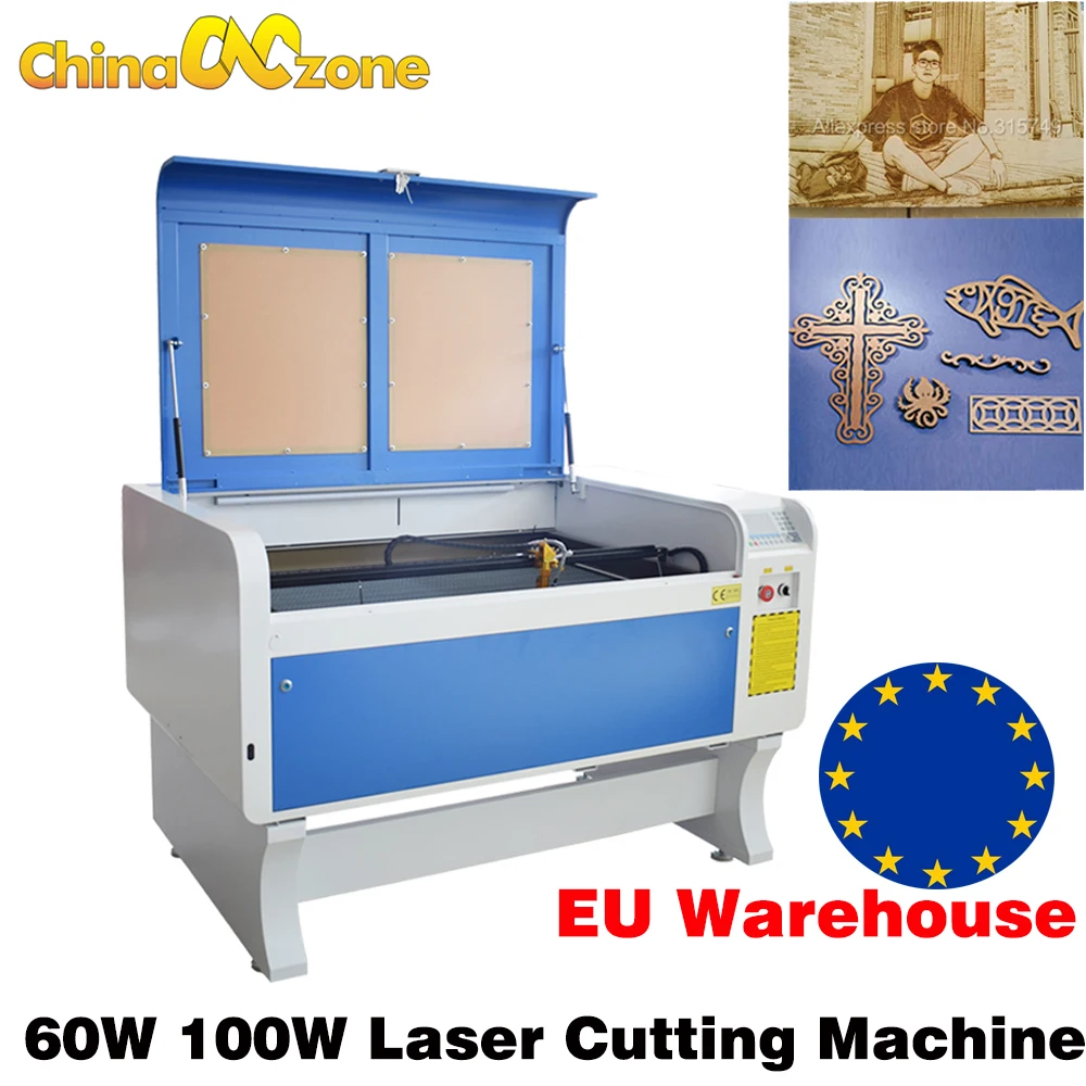 

4060 1060 60W 100W Laser engraving Cutter machine CO2 USB Laser with DSP Ruida 6445 System EU warehouse with feet