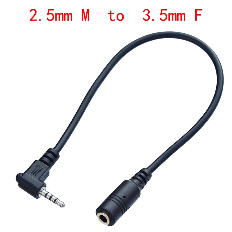 4 polak Stereo 2.5mm mężczyzn do 3.5mm żeńskie gniazdo 90 prostopadły męski na żeński adapter Audio kabel przewód