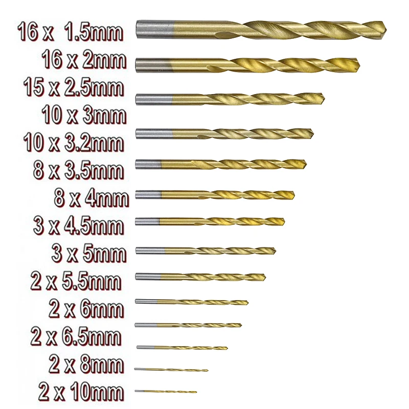 Twist Drill Bits 50/99pcs Tool Set Cobalt Twist Drill Bits HSS Tool Set Titanium Coated Wood Drilling Bits Set Straight Shank