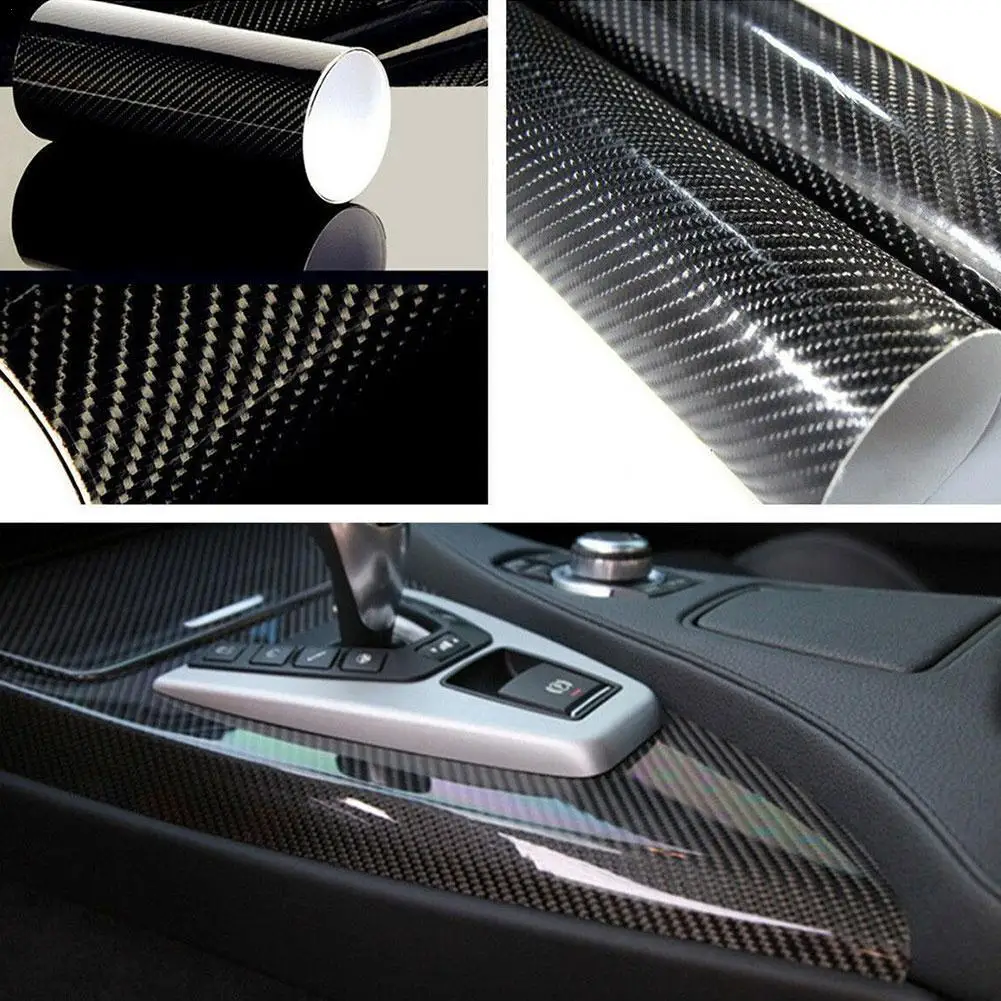 125*30cm High Glossy Carbon Fiber Wrapping Vinyl Film Motorcycle Tablet Stickers And Decals Auto Accessories Car Styling