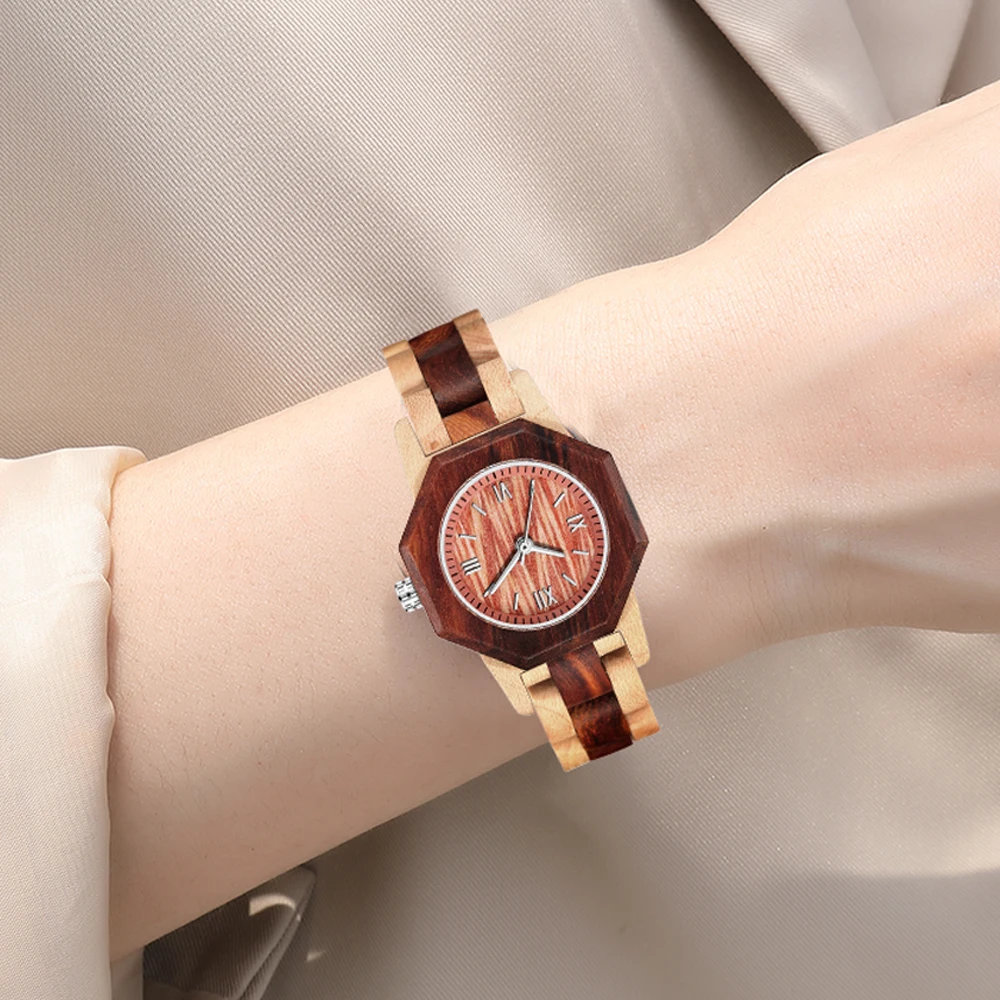 Natural Wood Watch for Women Real Solid Wooden Band Quartz Wristwatch Lady Watches Dropshipping Clock Female Relogio Feminino