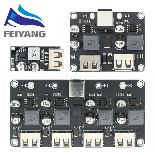 USB QC3.0 QC2.0 Przetwornica USB DC-DC Buck Moduł ładowania Step Down 6-32V 9V 12V 24V do szybkiej ładowarki Płytka drukowana 5V