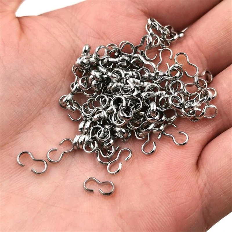 100pcs 7/8/9/10/11/14mm Quick Links Connectors 3 Shape Charm Knot Chain Clasp for DIY Bracelet Necklace Jewelry Making