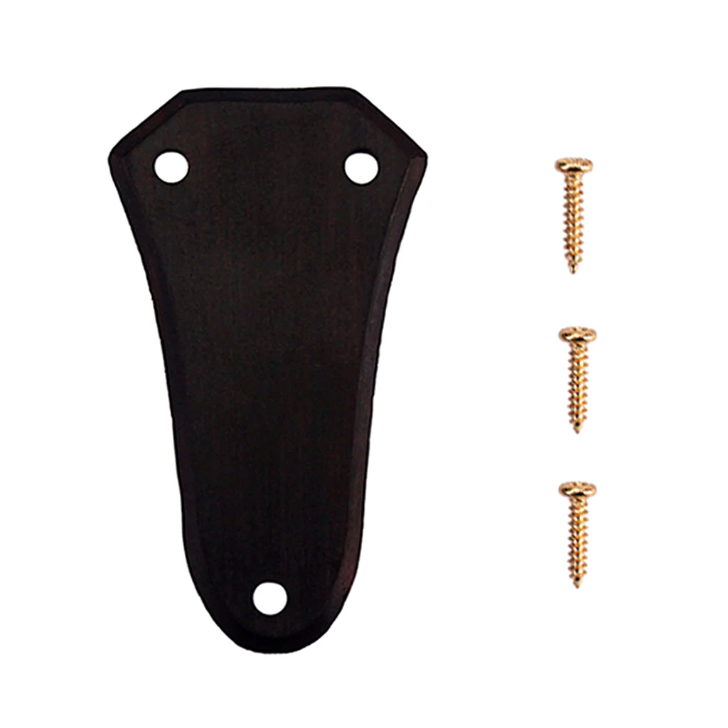 Ebony Guitar Replacement 3 Holes Truss Rod Cover with 3 Pieces Mounting Screws Set