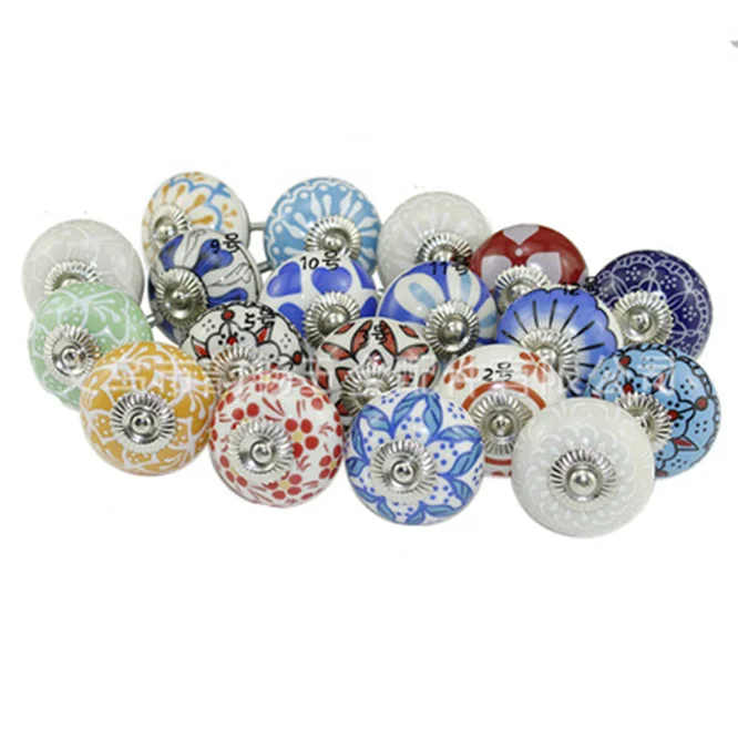 High-grade Round Ceramics Design European style Knobs Cupboard Drawer Pull Kitchen Cabinet Door Wardrobe Handles Hardware