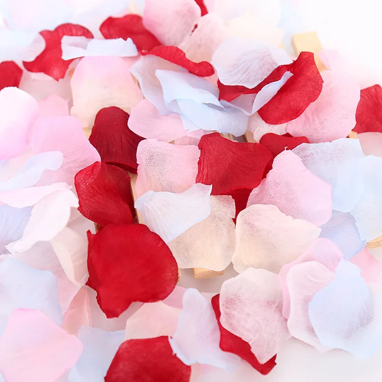 2500Pcs/Bag Artificial False Rose Petals Wedding Accessories Romantic Night Event Decoration Simulation Flower Petals 5*5cm