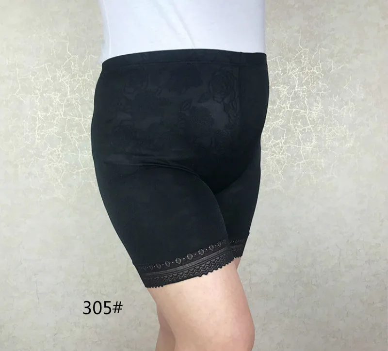 Pantalones elásticos de alto brillo para mujer, pantalones más grandes, máximo 150 kg, pantalones cortos de seguridad, antirrozaduras