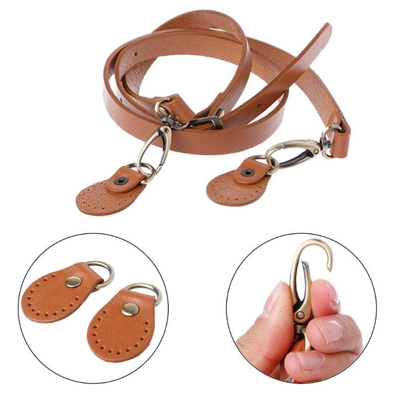 Adjustable Bag Strap 120cm Tree Bark Leather Handle Messenger Shoulder Bag Handle Gold Buckle for Handbag DIY Accessories