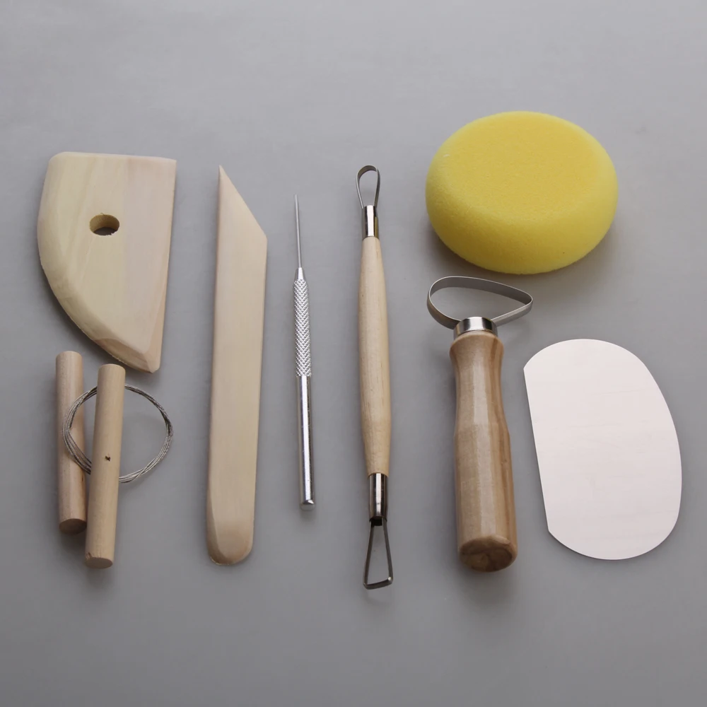 8ชิ้น/เซ็ตเครื่องปั้นดินเผาเซรามิคชุดเครื่องมือ DIY มือเซรามิคแม่พิมพ์ไม้มีดเครื่องปั้นดินเผาดินประติมากรรมการสร้างแบบจำลองชุด