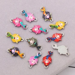 10pcs Alloy Mermaid Pendant Connector Accessories DIY Handmade Necklace Bracelet Charms Jewelry For Women Girls Gifts