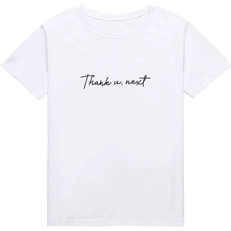 thank you next Funny Letter Print Women T-shirts top Aesthetic Graphic camiseta mujer Cotton Lady t-shirt tee Black White