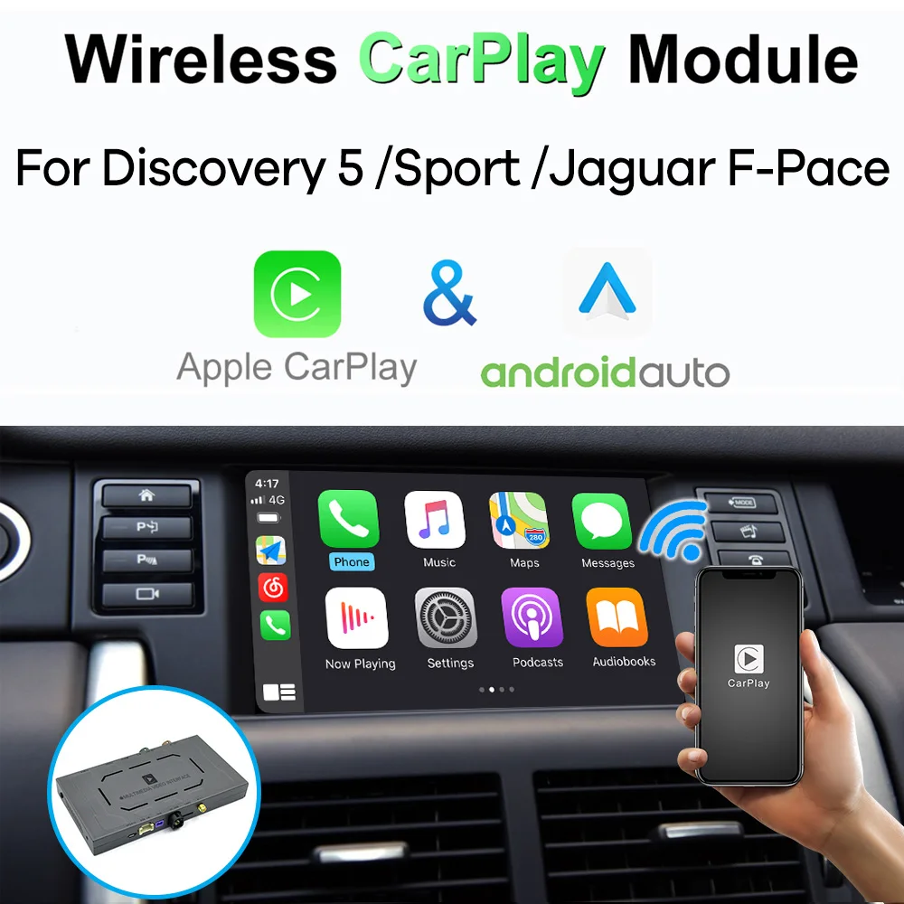 

Беспроводной CarPlay для Land Rover Discovery Sport 5 / Jaguar F-Pace Android автоматический модуль коробка видео интерфейс зеркальная ссылка