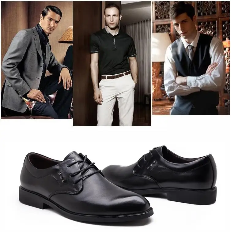 

Male business casual Leather shoes small Size 35 - Large Size 47 genuine leather lace up British Style Men's shoes spring Winter