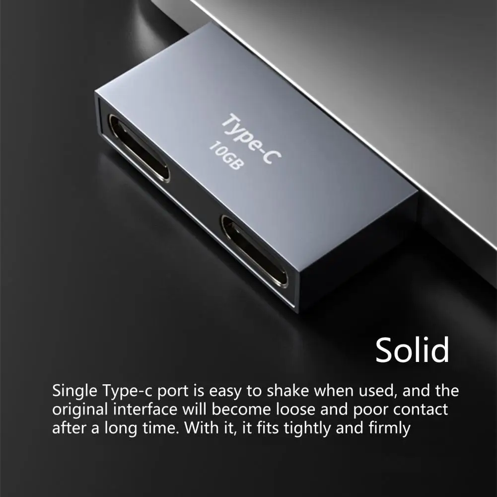 Adapter ładowania 100W stop aluminium Dual type-c męski na żeński przedłużacz ładowania dla MacBook Pro/Air type-c Adapter