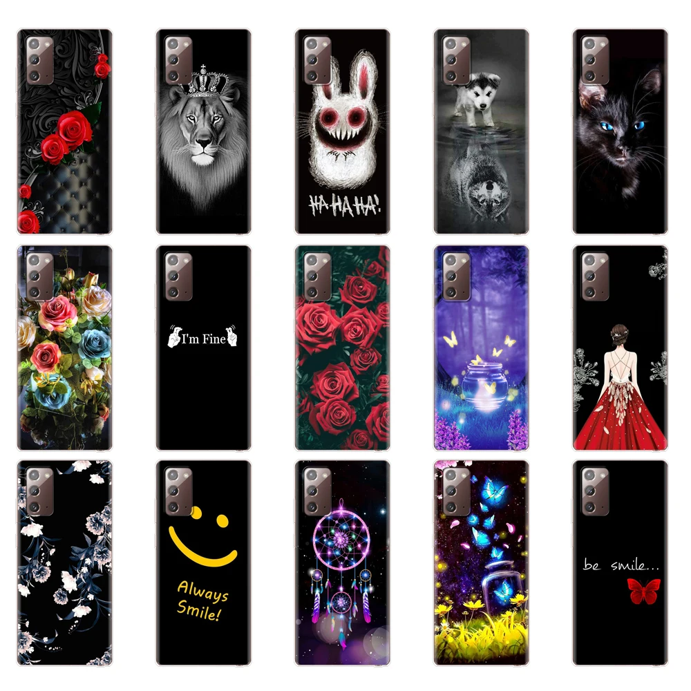 For Samsung Galaxy Note 20 ultra Case Painted Silicon Soft TPU Back Phone Cover For Samsung Note 20 Case Bumper Protective Shell