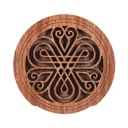 Guitar Wooden Soundhole Sound Hole Cover Block Feedback Buffer Mahogany Wood for EQ Acoustic Folk Guitars 7#