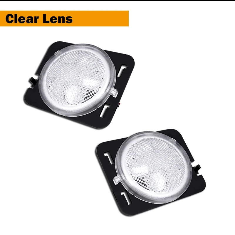 For 2007-2017 Jeep Wrangler JK or JK Rubicon Unlimited Amber LED Front Side Marker Turn Signal Lights White DRL Parking Lights