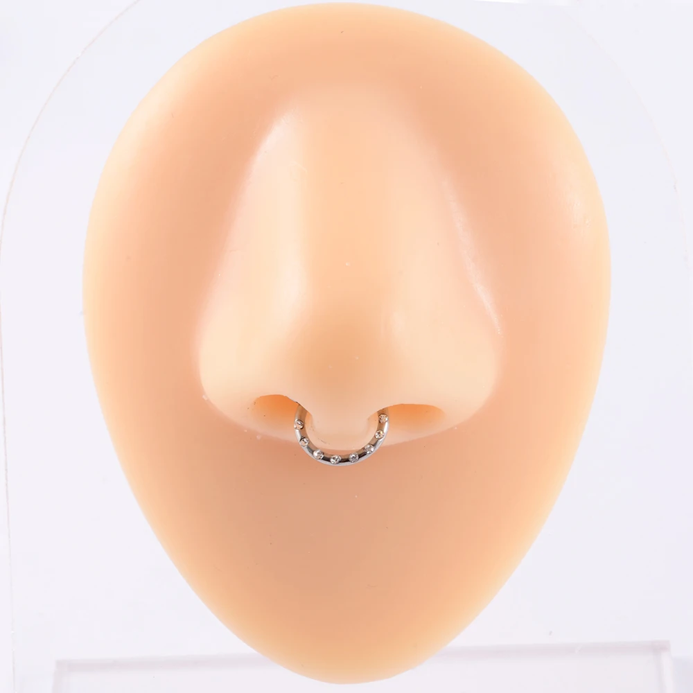 1pcs Stainless Steel Septum Clicker Hoop Ring Nose Labret Ear Tragus Cartilage Daith Helix Earrings Studs Body Piercing Jewelry