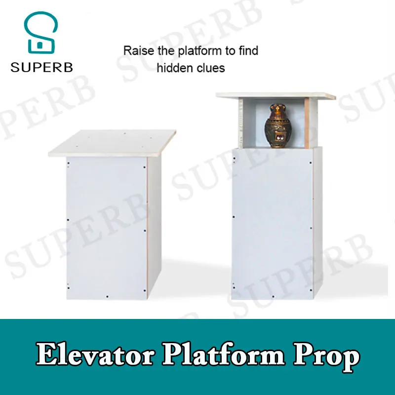 Superb Escape room game props Elevator platform prop wood box rise up the box to get clues real life escape adventurer room