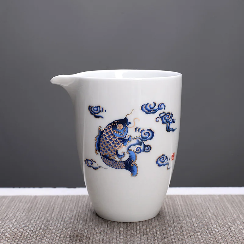 High-quality white porcelain Fair Cup teapot Hand Painted Tea Maker Kung Fu Tea cup Gongdao Mug Teaware 280ml