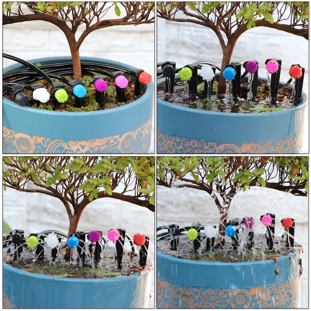 Ogród regulowany z kroplomierzem 8-otwór dysza spadek zraszacz do nawadniania 1/4 \'\'Barb Anti-Clogging Dripper emiter kwiat łóżka warzyw