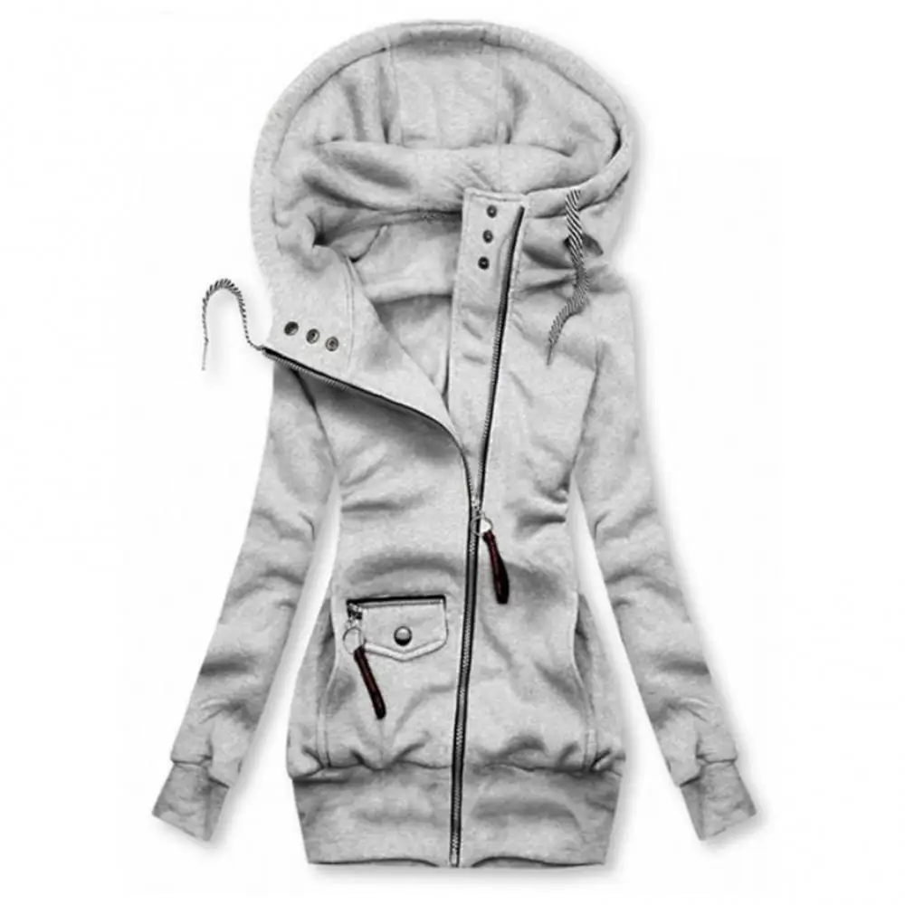 40%HOTAutumn and Winter New Women's Fashion Long Sleeve Drawstring Hooded Slim Fit Jacket Jacket Zipper Casual Coat Women's Clot