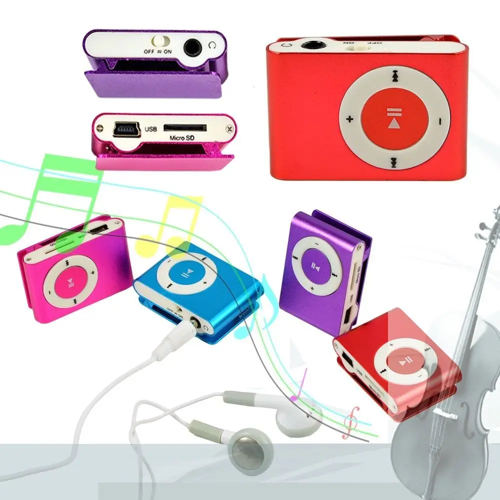 Clip-on Mini Metal TF/SD Slot USB Portable Micro MP3 Player Good Quality  Music Player For Running Relaxing