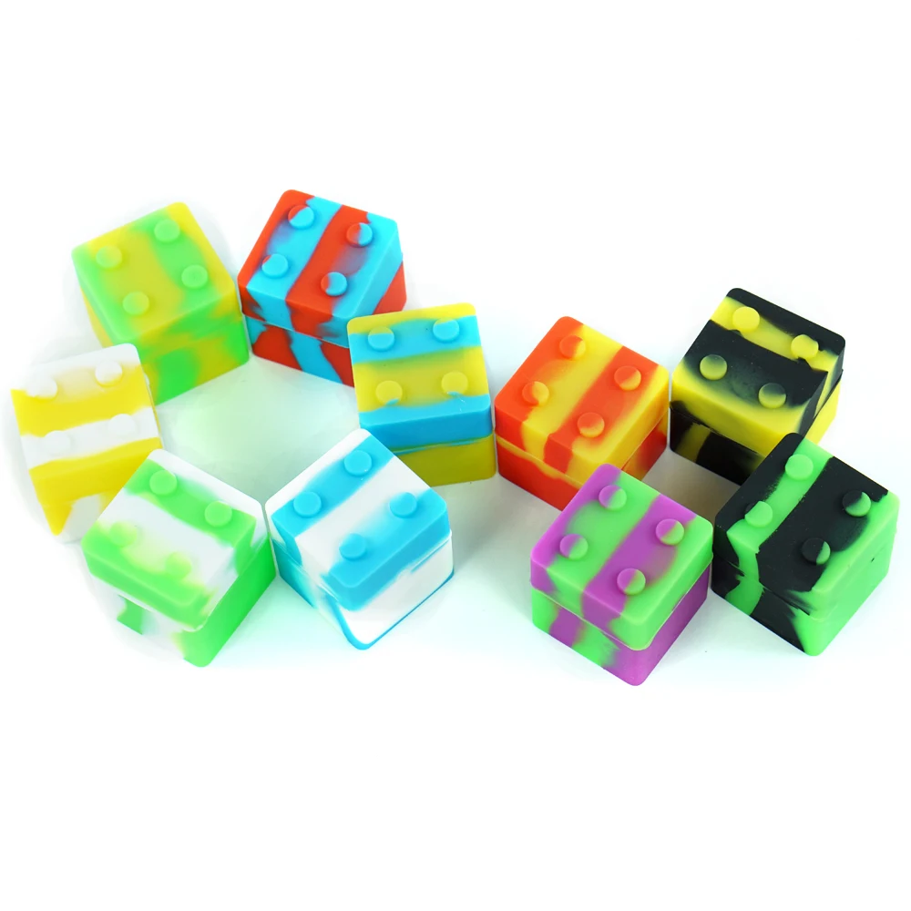 

15pcs 9ml Portable Silicone Wax Container Box for Cigarette Cream Oil Jar Square Shape Storage Tank