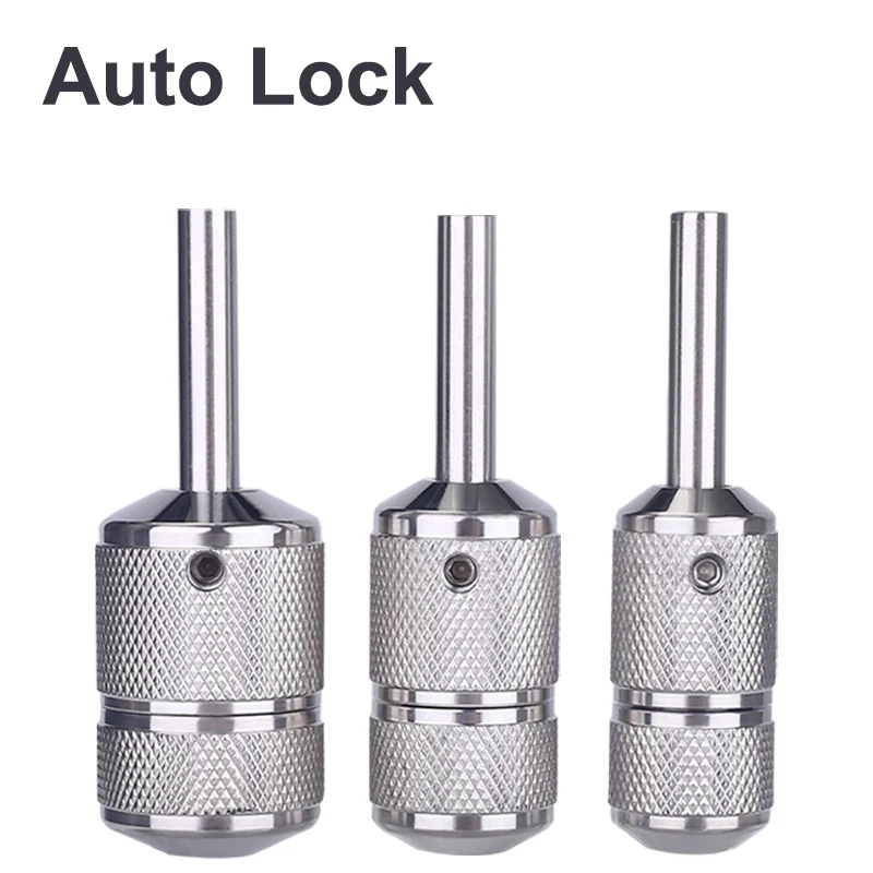 1PCS Stainless Steel 22MM 25MM 30MM Self-Locking Machine Handle Auto Lock Tattoo Grip Tube Accessories Tattoo Tools