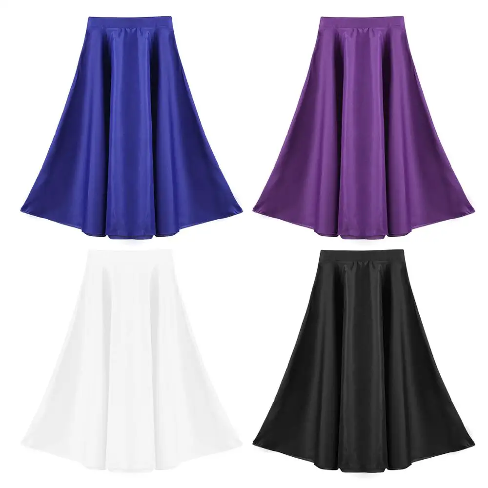 FEESHOW Kids Dance Clothes Girls Gymnastics Leotard Ballet Dance Tutu Skirts Long Maxi Skirt for Stage Performance Costumes