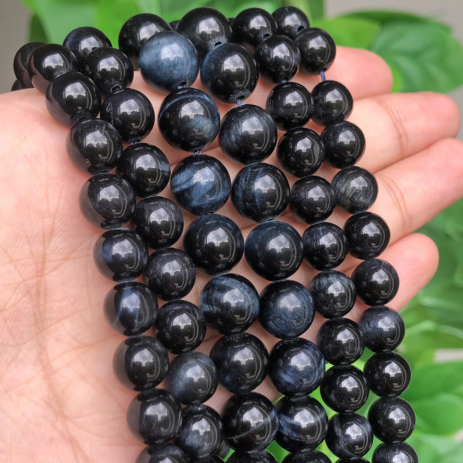 Wholesale 4/6/8/10/12mm Natural Black Blue Tiger Eye Stone Beads Round Loose Spacer Beads For Jewelry Making Diy Bracelet