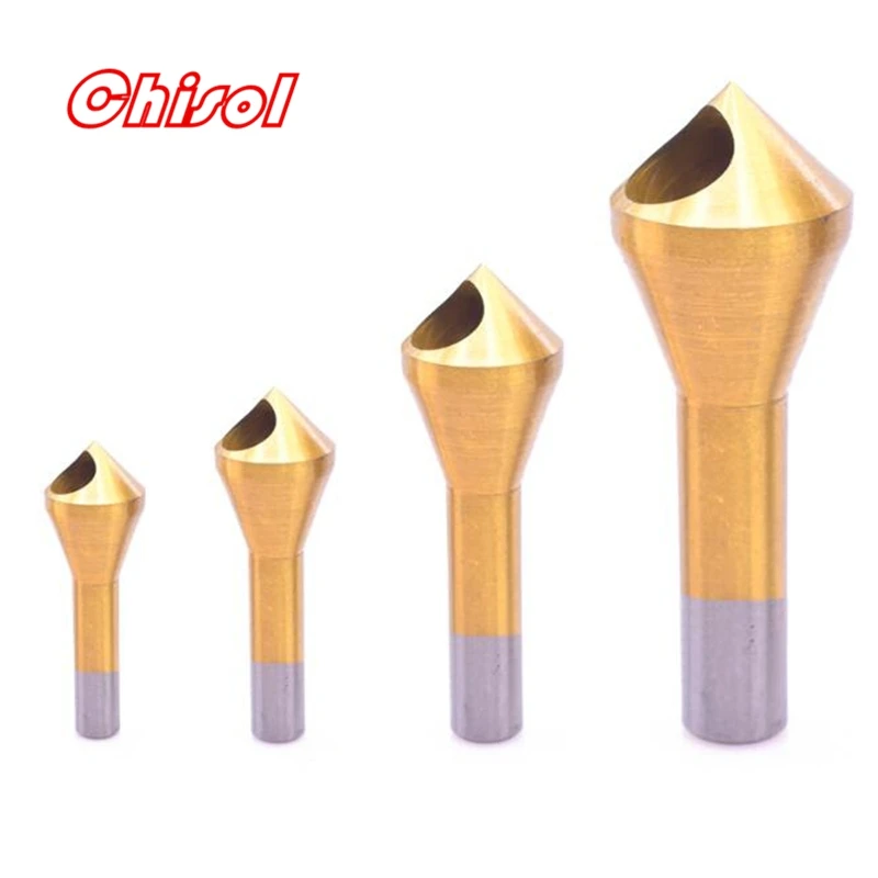 90 Degree HSS Coated Titanium Chamfering Cutter Drill Bit Beveled Hole Chemfer Cutting Tools Deburring