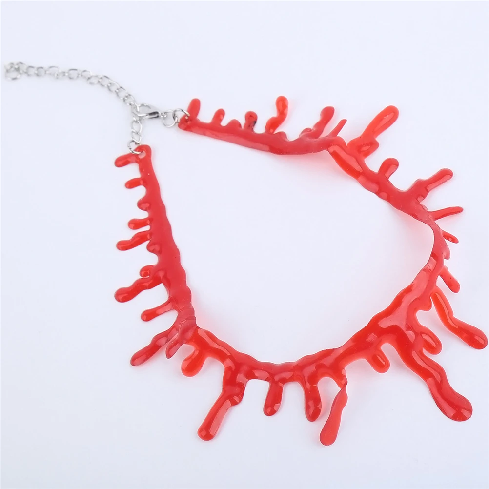 Horror Blood Drip Necklace Fake Blood Vampire Fancy Joker Choker Costume Necklaces Party Accessories Halloween Decoration