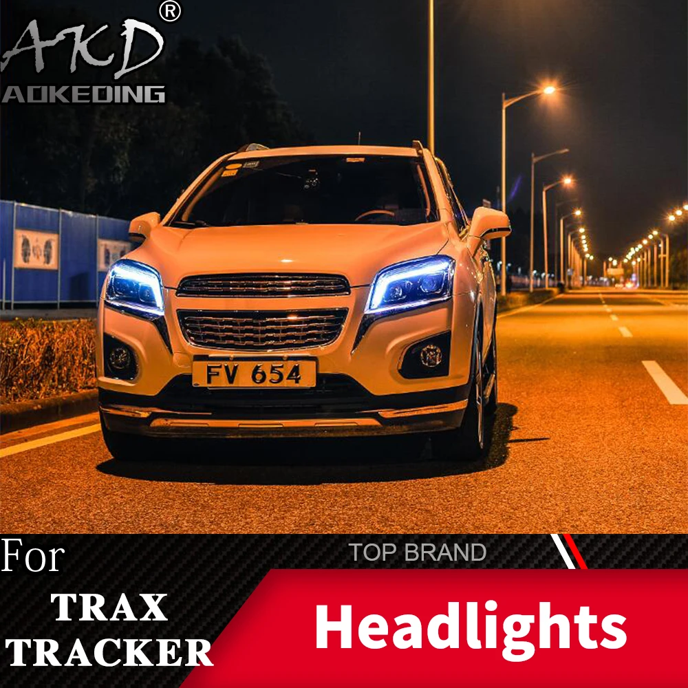 AKD Head Lamp For Chevrolet Trax 13-17 Tracker Headlight DRL H7 LED Bi Xenon Bulb Assembly Upgrade Dynamic Signal Accessories