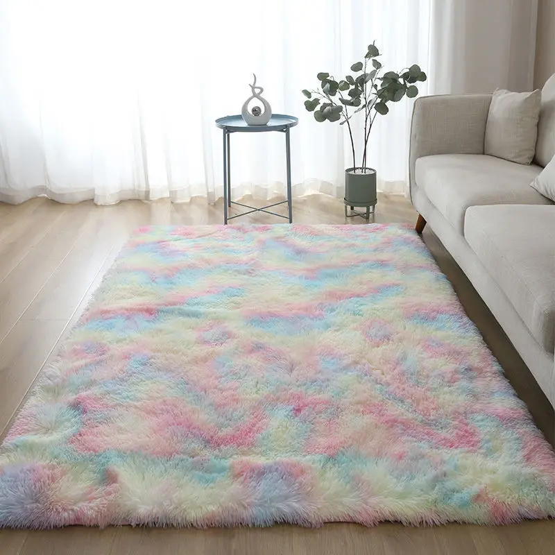 Pastel Rainbow Fluffy Rug