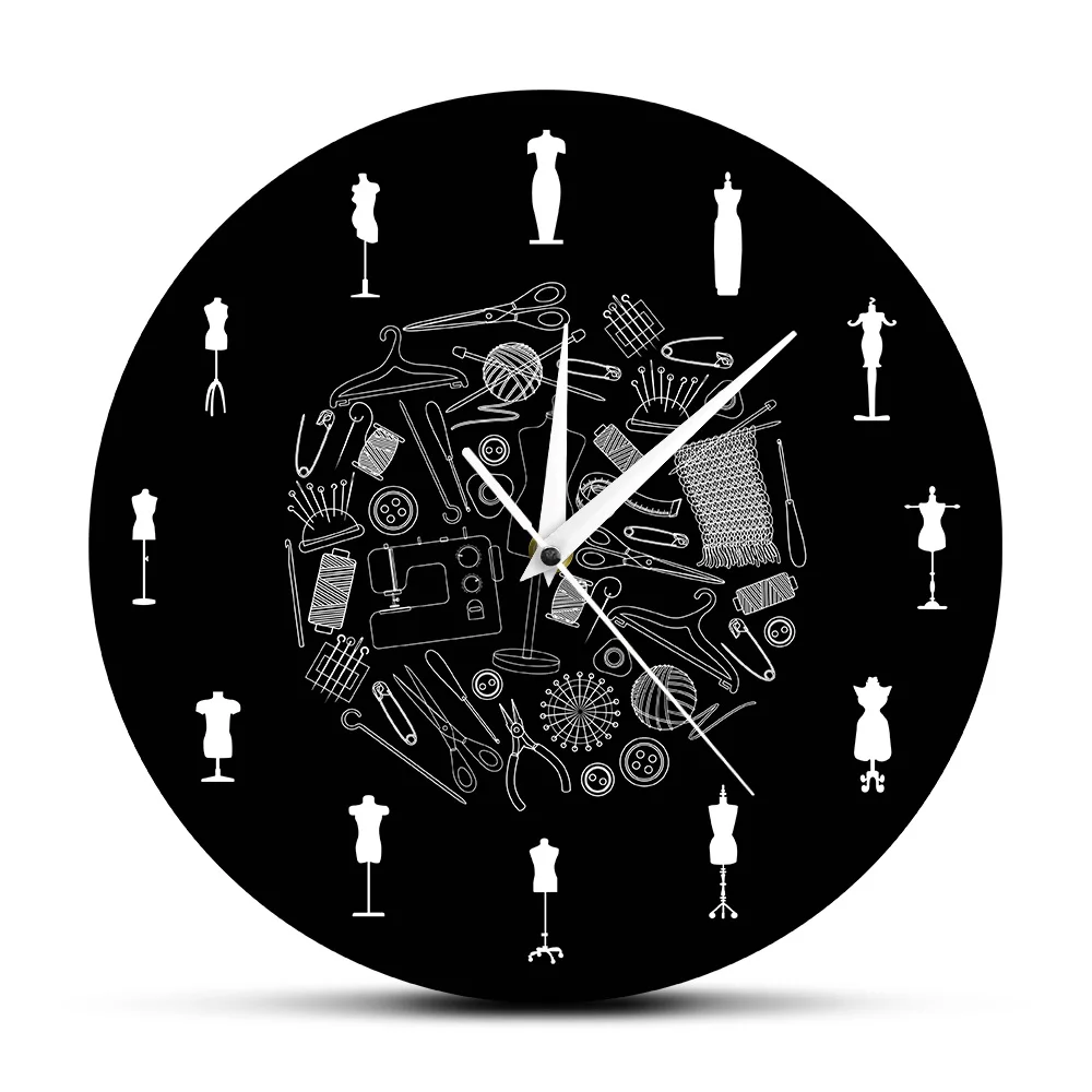 Tailor Dolls Designed Iconic Wall Clock Fashion Store Sewing Room Wall Decor Mannequin Wall Clock Tailors Dummy Dress Forms