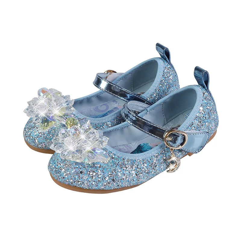 Disney Frozen Elsa Sandals Girls Shoes Princess Dance Shoes for Baby Girls Fashion Non-Slip Crystal Shoes Sandals for Girl