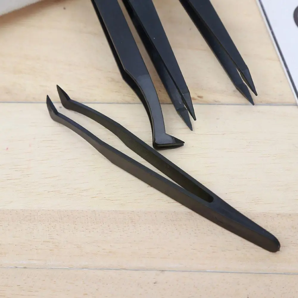 1pcs Anti-static Eyebrow Tweezers Makeup Tools Plastic 12mm Tools Hand Set Forceps Repair N4D1