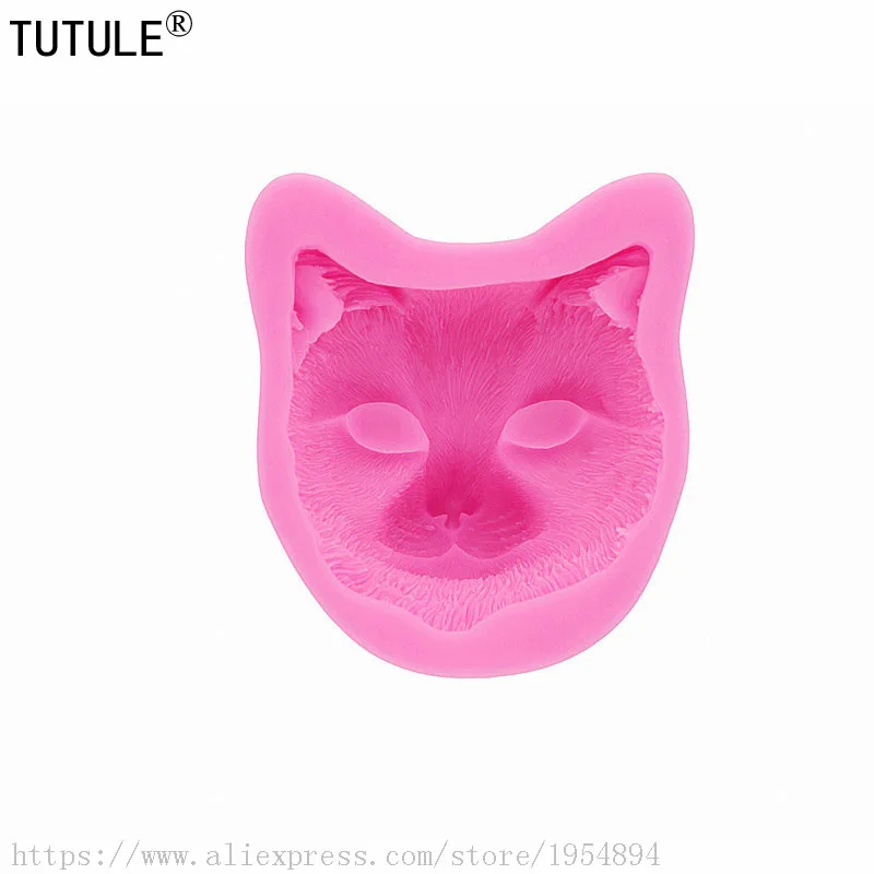 Cat Head Silicone Hair Brush Chocolate Soap Cake,Wax Jelly Candle Mold,Uv Epoxy Resin Clay Gypsum Mould-polymer flexible mold