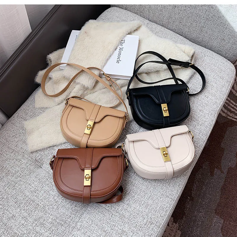 Vintage Small Women Saddle Shoulder Bags PU Leather Crossbody Bag Branded Female Handbags and Purse Women\'s Travel Messenger Bag