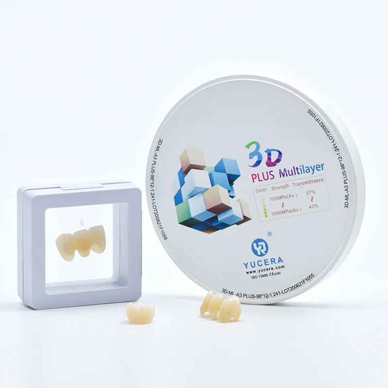 Produzione di blocchi di Zirconia dentale ad alta trasmissione con CAD/CAM per impianto dentale In blocco di Zirconia multistrato 3D Pro