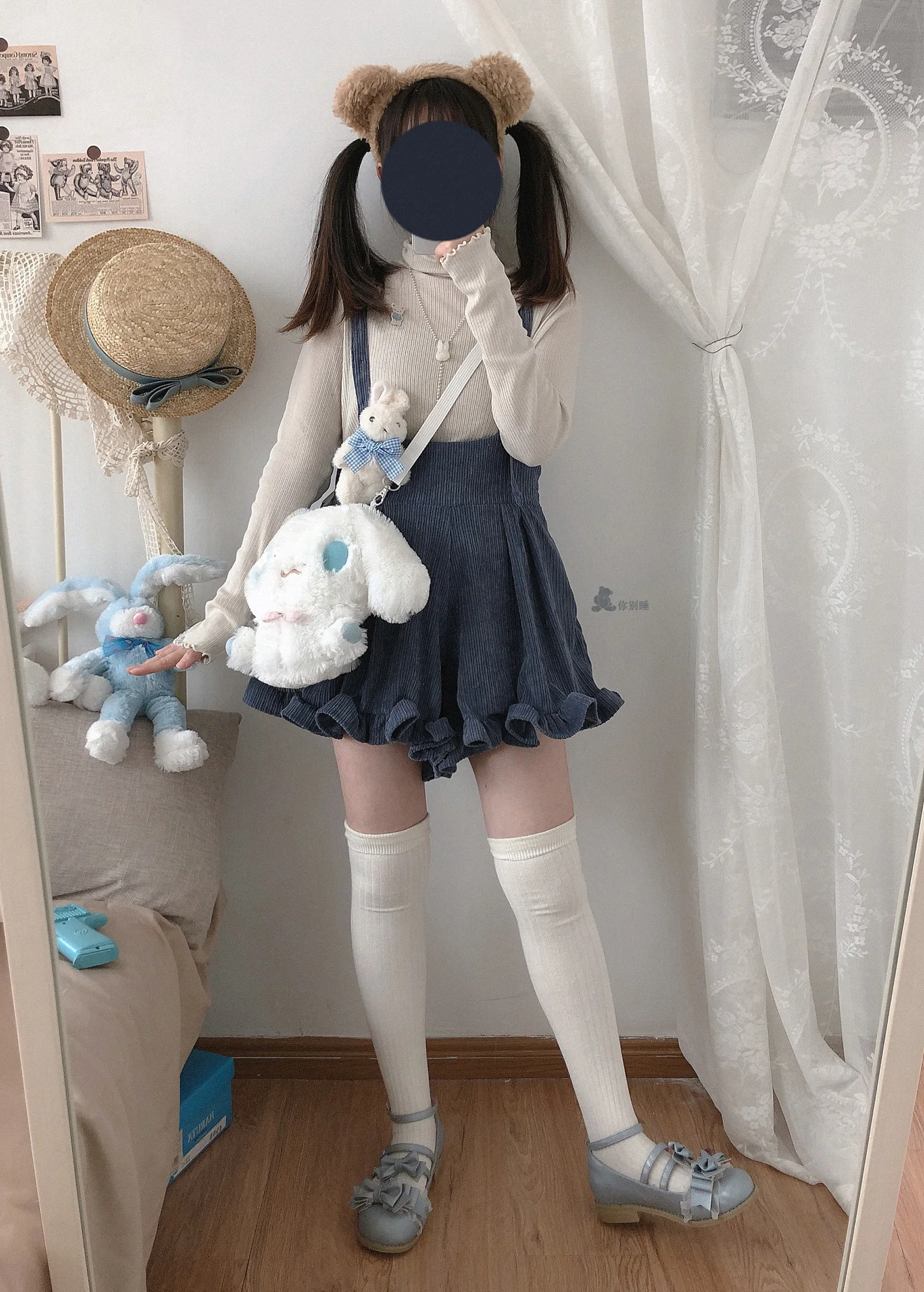 Japnaese Student Süße Mädchen Lolita Nette Bib Hosen Pilz Spitze Weichen Mädchen College Stil Täglichen Tuch Kawaii Mädchen Cosplay Cos loli