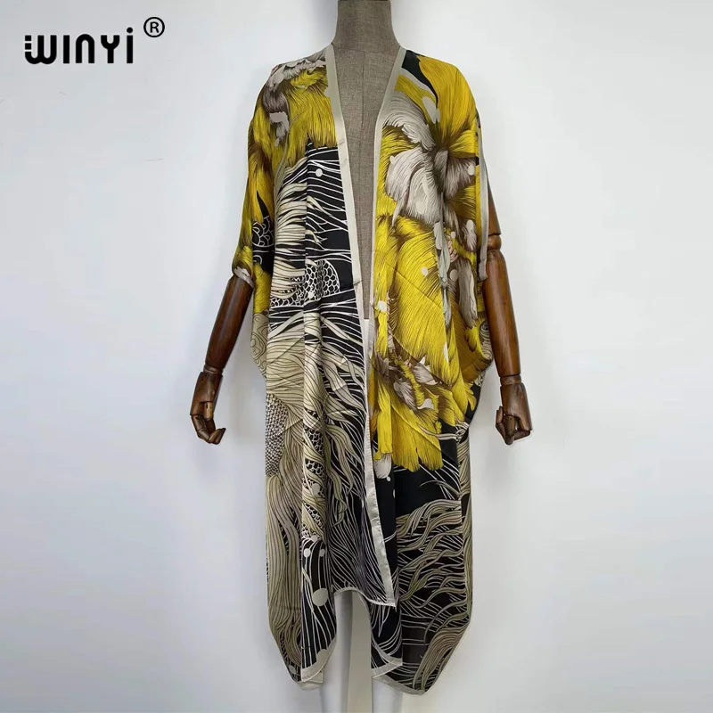 WINYI 2022 Women Africa printed Batwing Sleeve Cardigan Female Blouse Loose Casual Cover Up Shirts Beach Kimono boho clothing